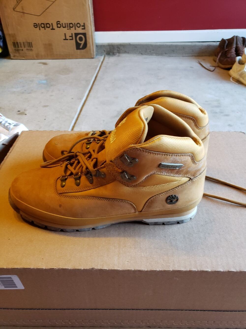Timberland Euro Hiker Leather Mid Waterproof Boots Size 15 Mens Brown Trail